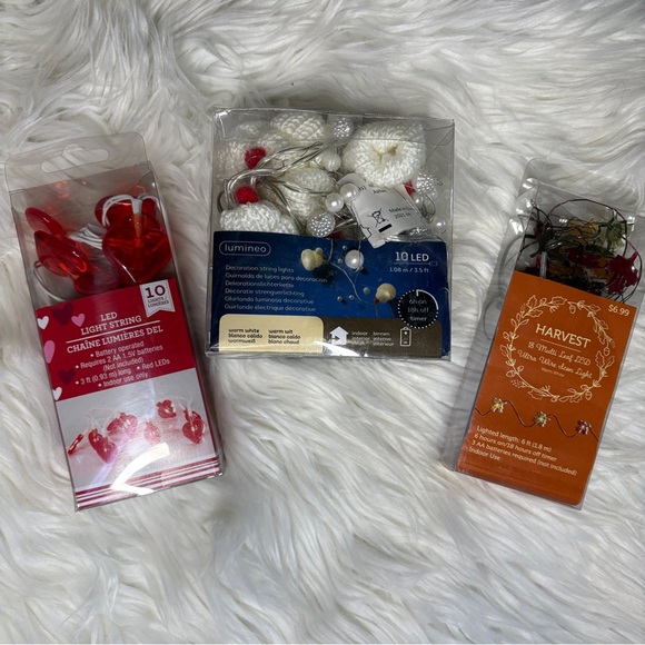 Lot of 3 | LED LIGHTS | battery-operated | seasonal - fall/winter/valentines - Picture 1 of 13
